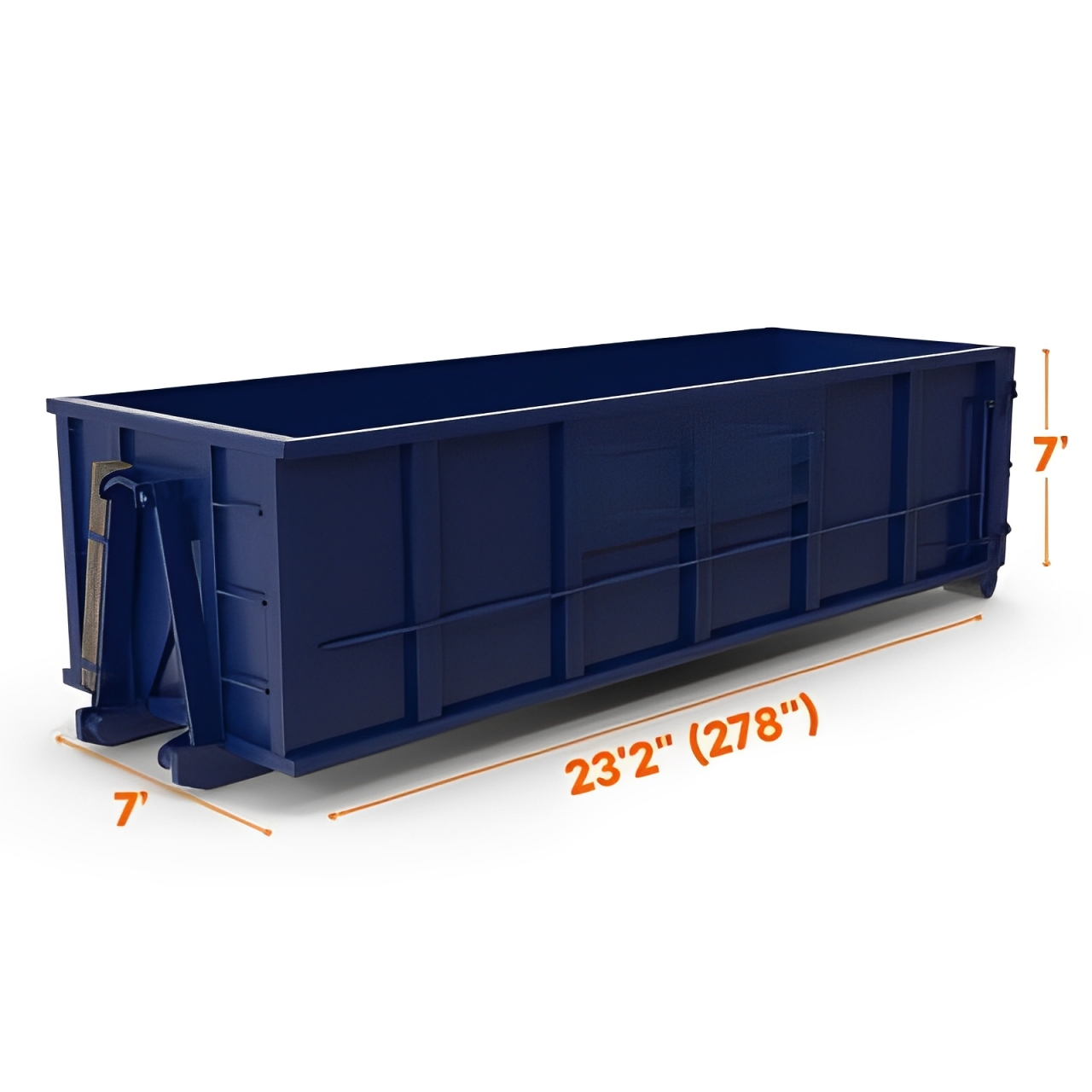 Massive green 40-yard roll-off dumpster with heavy-duty construction and extra capacity for large projects.