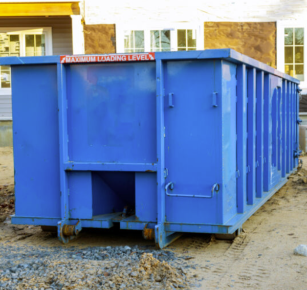 Large capacity roll-off dumpster designed for demolition and renovation waste.